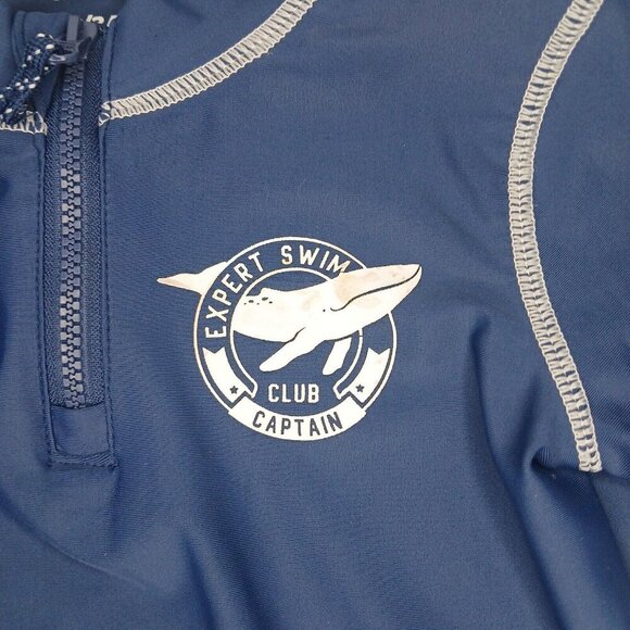 Carter's Expert Swim Club Navy Blue Long Sleeve Toddler Boy Rash Guard 3T - Picture 3 of 7